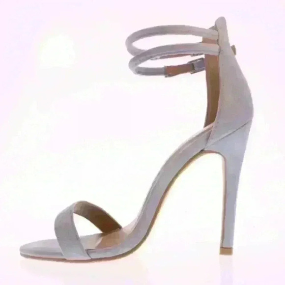 NIB KOI Footwear Libby Double Ankle Band 2 Part Blue Faux Suede Heels - Picture 2 of 9